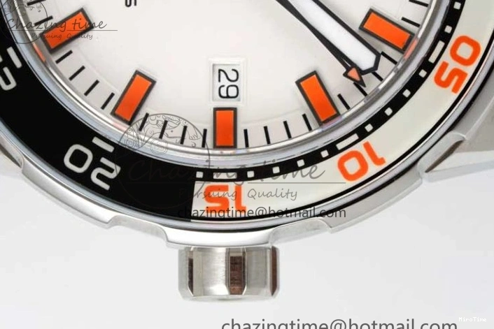 MIROTIME 0426 Aquatimer Automatic SS RSF 1:1 Best Edition White Orange Dial on Black Rubber Strap A Supportive 7069